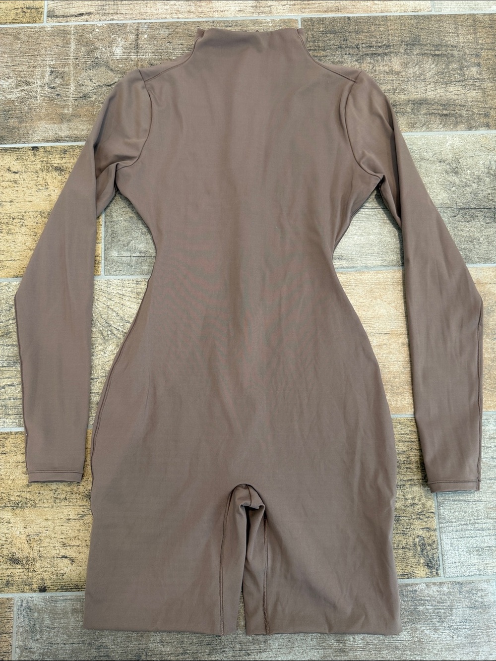 SKIMS Long Sleeve Mock Neck Stretch Romper Shape Wear One Piece Small S